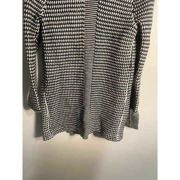 Talbots Black Checked Pure Merino Wool Chunky Knit Cardigan Size Medium - Picture 7 of 9